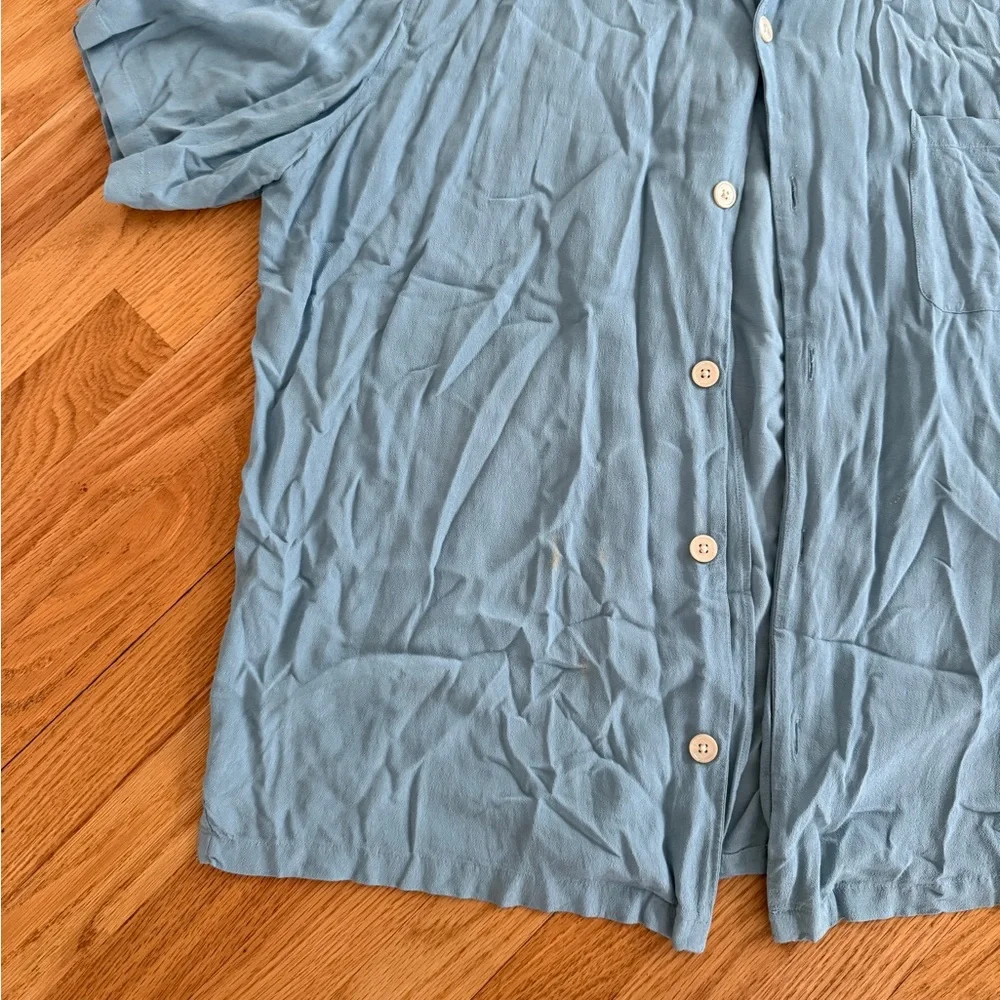All Saints Relaxed fit light blue button up shirt